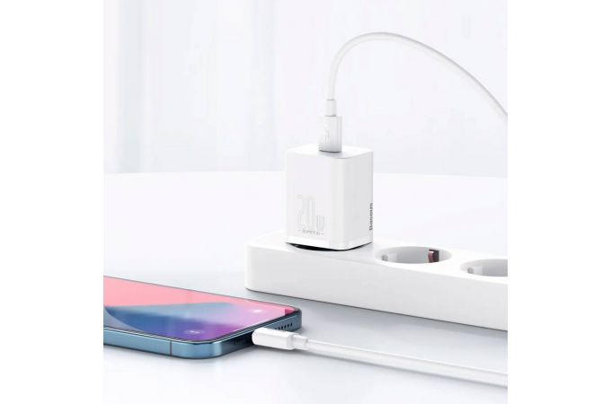 Сетевое зарядное устройство USB-C Baseus Super Si Quick Charger 1C 20W EU (белое)