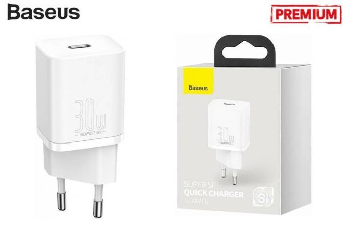 Сетевое зарядное устройство USB-C Baseus Super Si quick charger IC 30W EU (белый)