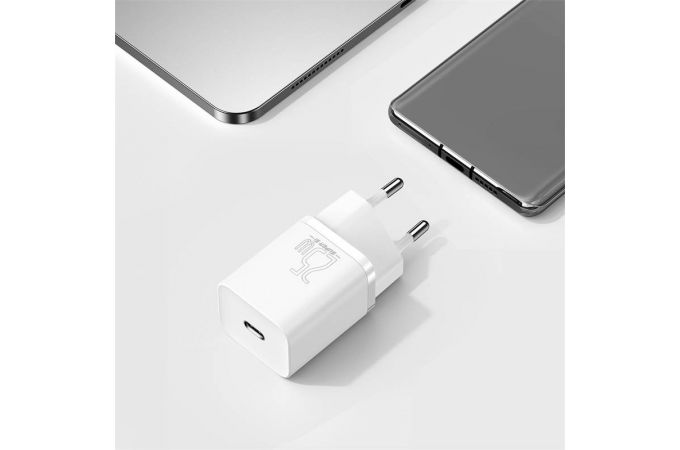 Сетевое зарядное устройство USB-C Baseus Super Si  Quick Charger 1C 25W EU (белое)