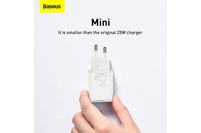 Сетевое зарядное устройство USB-C Baseus Super Si  Quick Charger 1C 25W EU (белое)