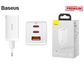 Сетевое зарядное устройство USB + 2USB-C Baseus GaN5 Pro Fast Charger 2C+U 65W EU  1m (белый)