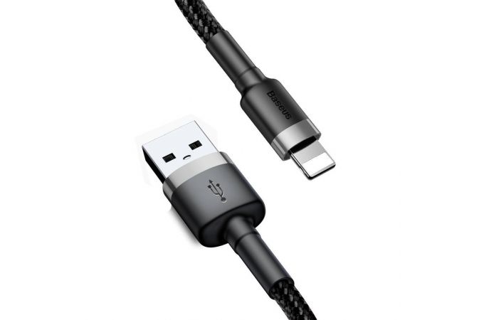 Кабель USB - Lightning Baseus cafule 2,4А 1 м (черный-серый)