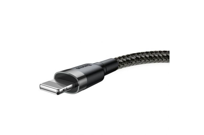 Кабель USB - Lightning Baseus cafule 2,4А 1 м (черный-серый)