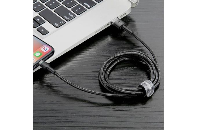 Кабель USB - Lightning Baseus cafule 2,4А 1 м (черный-серый)
