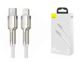 Кабель USB Type-C - Lightning Baseus Cafule Series Metal Data Cable Type-C to iP PD 20W 1m (белый)
