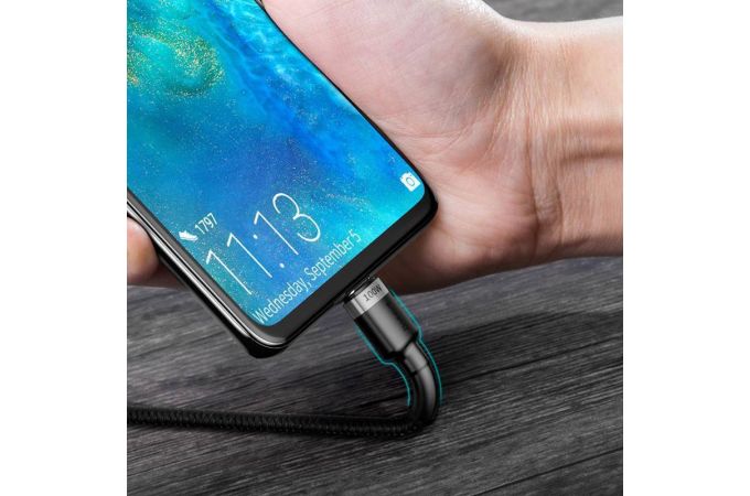 Кабель USB Type-C - USB Type-C Baseus Cafule PD2.0 100W flash charging. 2M. 20V. 5A. чёрный-серый