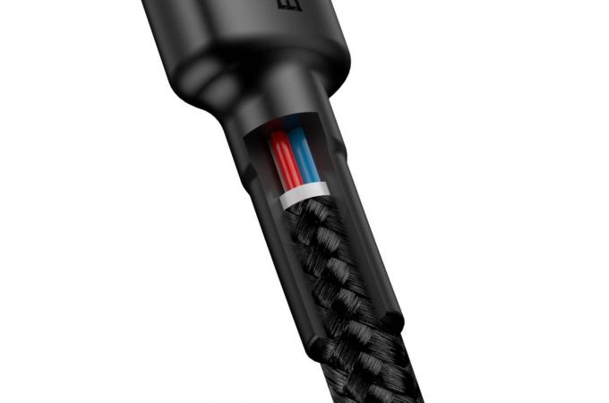 Кабель USB Type-C - USB Type-C Baseus Cafule PD2.0 60W flash charging, 20V, 3A,1 м, серый-чёрный