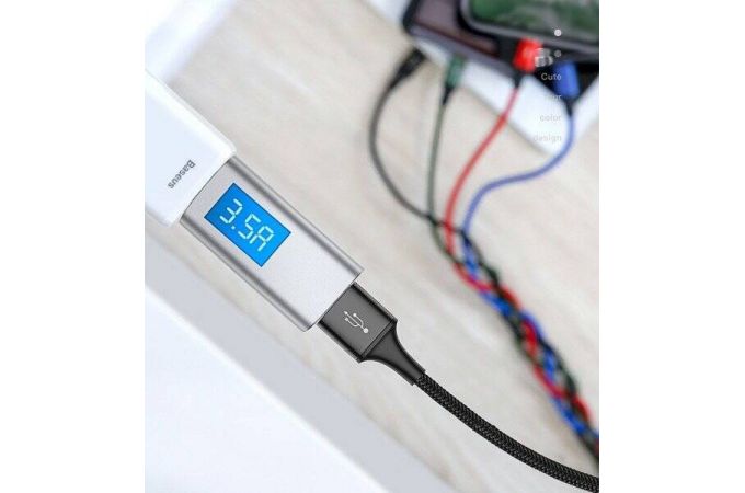 Кабель USB 4 в 1 Baseus Liightning+ Liightning +Type-C + Micro 3.5 A. 1.2 м (чёрный)