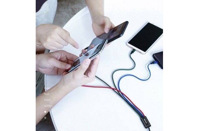 Кабель USB 4 в 1 Baseus Liightning+ Liightning +Type-C + Micro 3.5 A. 1.2 м (чёрный)