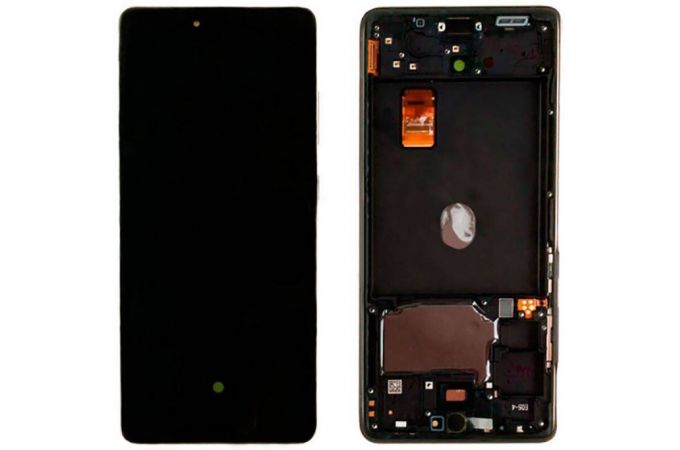 Дисплей для Samsung G780F Galaxy S20 FE в сборе с тачскрином + рамка (синий) OLED (Big glass)