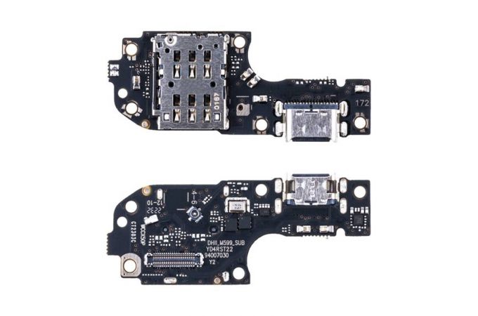 Шлейф для Huawei Nova Y90 (CTR-LX1) с разъемом зарядки + Sim (плата) org