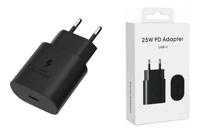 Сетевое зарядное устройство USB-C Samsung PD Adapter 25W EP-TA800 (черный) без логотипа