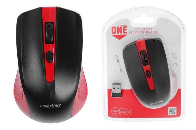 Мышь беспроводная Smartbuy ONE 352 (SBM-352AG-RK) (черно-красный)