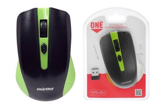 Мышь беспроводная Smartbuy ONE 352 (SBM-352AG-GK) (черно-зеленый)