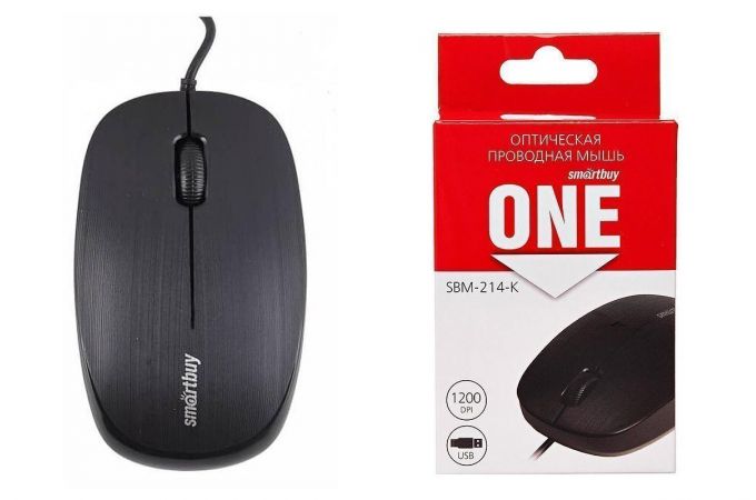 Мышь проводная Smartbuy ONE 214-K (SBM-214-K) (черный)