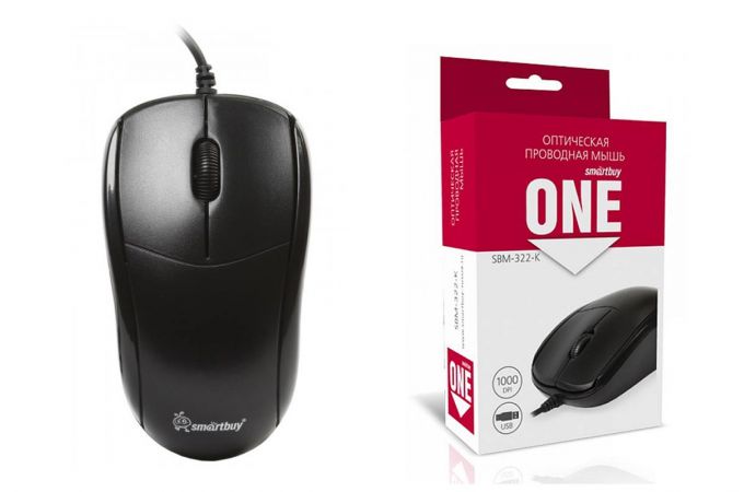 Мышь проводная Smartbuy ONE 322 (черный)