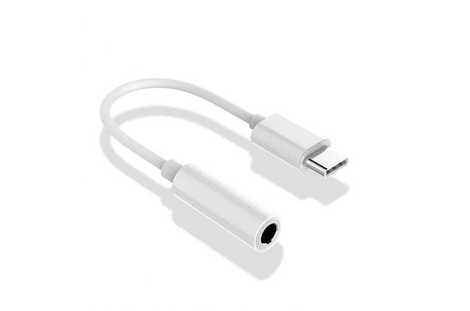 Адаптер для проводной гарнитуры c 3.5 мм на Type-C AUX  (вход) белый SAMSUNG в коробке
