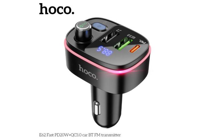 FM-Модулятор HOCO E62 Fast PD20W+QC3.0 car BT FM transmitter