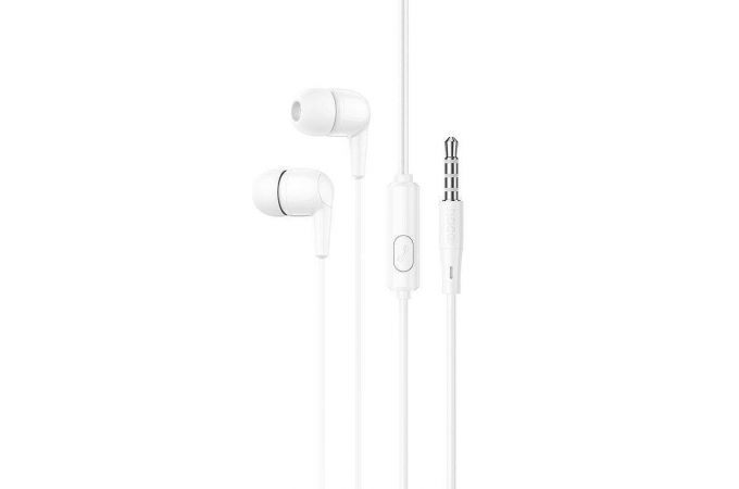 Наушники вакуумные проводные HOCO M97 Enjoy earphones with microphone (белый)
