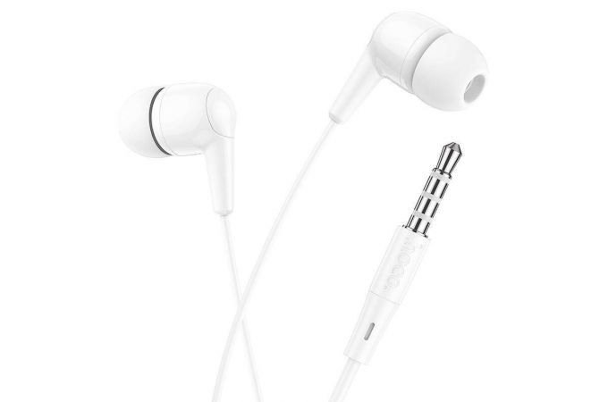 Наушники вакуумные проводные HOCO M97 Enjoy earphones with microphone (белый)