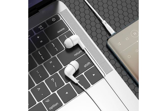 Наушники вакуумные проводные HOCO M97 Enjoy earphones with microphone (белый)