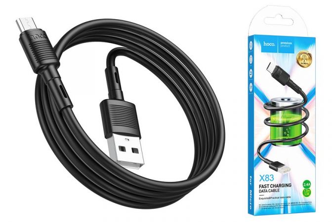 Кабель USB - MicroUSB HOCO X83 (черный)1м