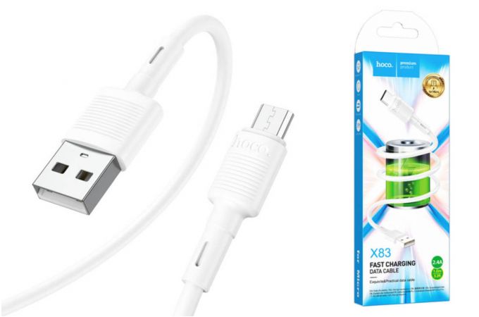 Кабель USB - MicroUSB HOCO X83 (белый) 1м