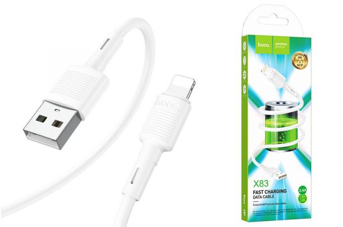 Кабель USB - Lightning HOCO X83, 2,4A (белый) 1м