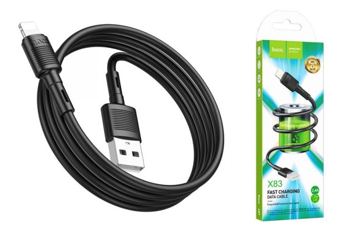 Кабель USB - Lightning HOCO X83, 2,4A (черный) 1м