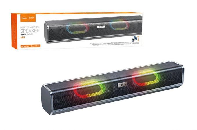Колонка-саундбар HOCO BS49 Dazzling sound desktop wireless speaker (серый)