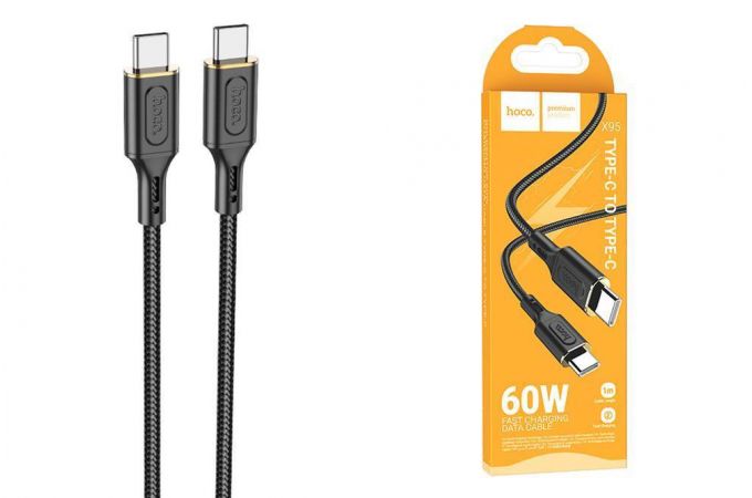 Кабель USB Type-C - USB Type-C HOCO X95 PD60W (черный) 1м
