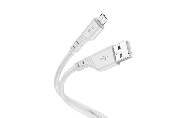 Кабель USB - MicroUSB HOCO X97 (светло-серый) 1м силиконовый