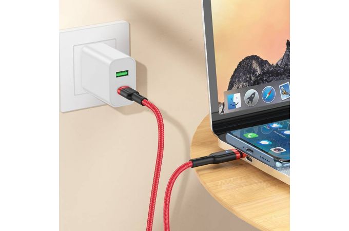 Кабель USB Type-C - USB Type-C HOCO U117 60W (черный) 1м