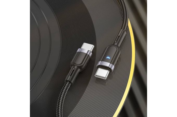 Кабель USB Type-C - USB Type-C HOCO U117 60W (черный) 1м