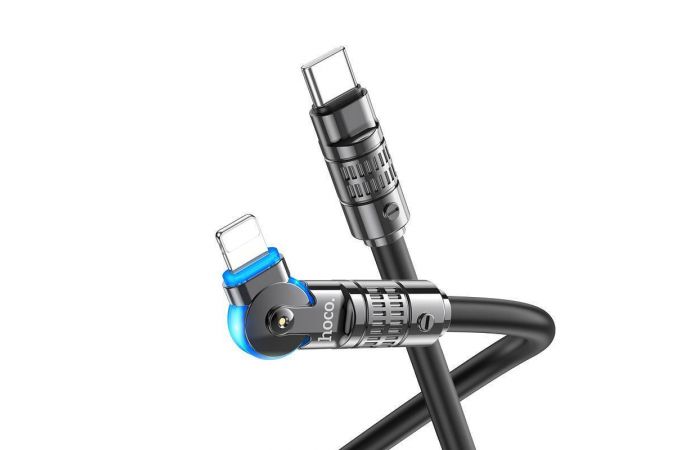 Кабель USB Type-C - Lightning HOCO U118, 3A PD20W (черный) 1м