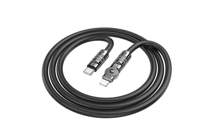Кабель USB Type-C - Lightning HOCO U118, 3A PD20W (черный) 1м