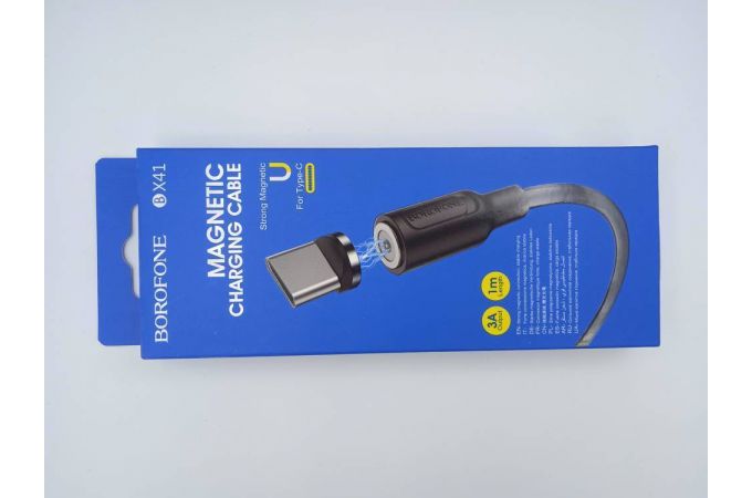 Кабель USB - USB Type-C BOROFONE BX41, 3A (черный) 1м (магнитный) (УЦЕНКА! МЯТАЯ УПАКОВКА)