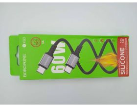 Кабель USB Type-C - USB Type-C BOROFONE BX83, PD60W (черный) 1м силиконовый (УЦЕНКА! МЯТАЯ УПАКОВКА)