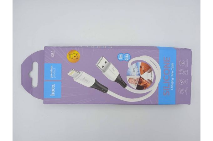 Кабель USB - Lightning HOCO X82, 2,4A (белый) 1м (силиконовый) (УЦЕНКА! МЯТАЯ УПАКОВКА)