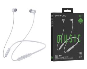 Наушники вакуумные беспроводные BOROFONE BE58 Neck hanging wireless BT headset Bluetooth (серый)