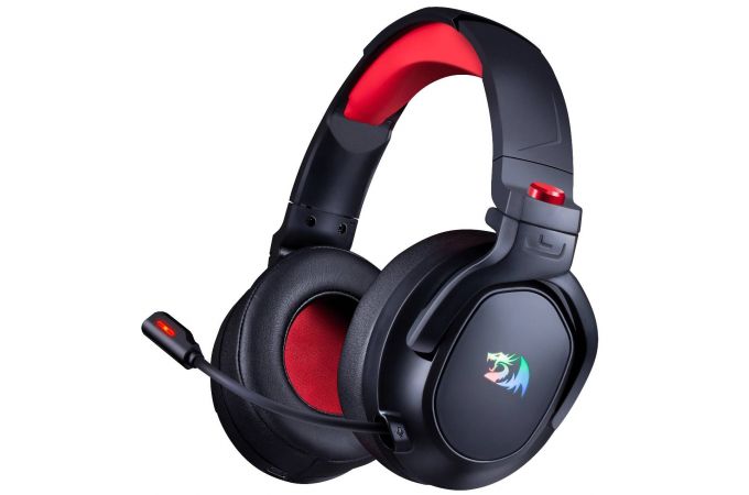 Гарнитура игровая беспроводная Redragon Nomen черный + красн RGB /динамики 50 мм./2.4G /звук 7.1