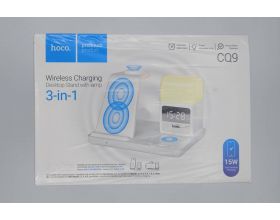 Беспроводное зарядное устройство 3 в 1 HOCO CQ9 Crown 3-in-1 night light быстрая зарядка (белый) (УЦЕНКА! МЯТАЯ УПАКОВКА)