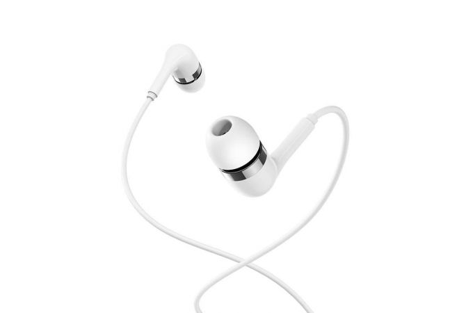 Наушники вакуумные проводные BOROFONE BM39 Refined chat universal earphones (белый)