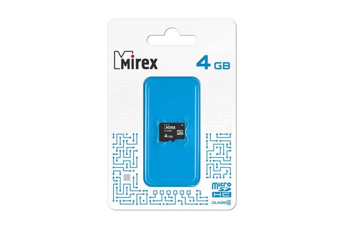 Карта памяти microSDHC MIREX 4 GB (class 4) без адаптера (13612-MCROSD04)