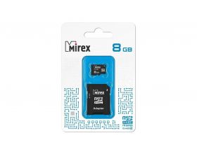 Карта памяти microSDHC MIREX 8 GB (class 4) с адаптером (13613-ADTMSD08)
