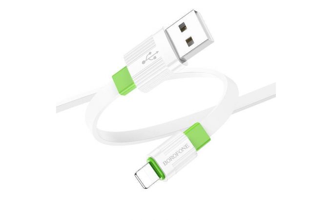 Кабель USB - Lightning BOROFONE BX89 2,4A (бело-зеленый) 1м