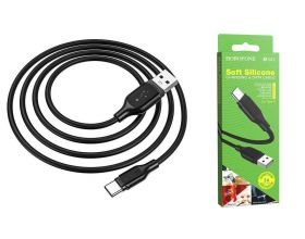 Кабель USB - USB Type-C BOROFONE BX42, 2.4A (черный) 1м (силиконовый)