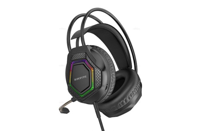 Наушники мониторные проводные с микрофоном BOROFONE BO105 Thunder gaming headphones (черный)