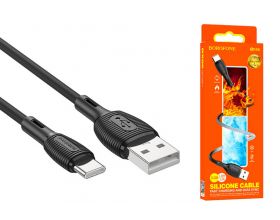 Кабель USB - USB Type-C BOROFONE BX86, 3A (черный) 1м (силиконовый)