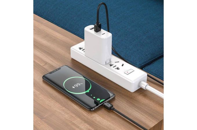 Кабель USB - USB Type-C BOROFONE BX57, 3A (черный) 1м (магнитный)